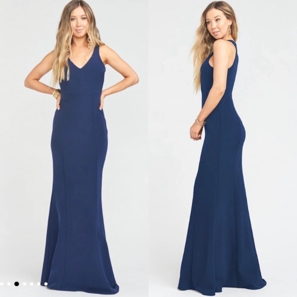Show Me Your Mumu Morgan Navy Gown- Small - Picture 1 of 14